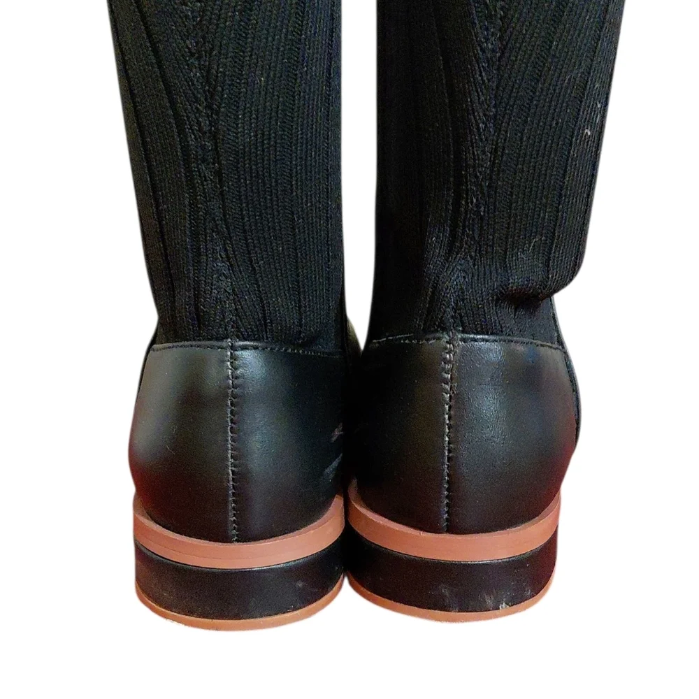 Kelsi Dagger Brooklyn Alvale Black Over The Knee Sock Boot Size 7.5